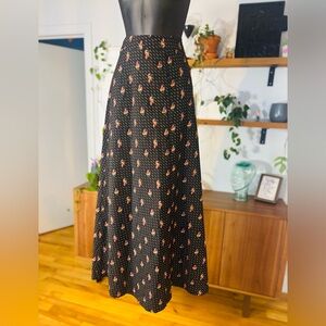 Vintage 1970s Sportsville Canada Floral A-Line Midi Skirt | Size 8